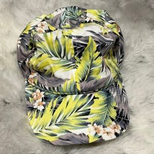 Hawaiian/ botanical print hat